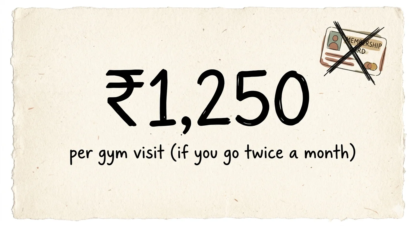 ₹1,250 per gym visit — if you go twice a month